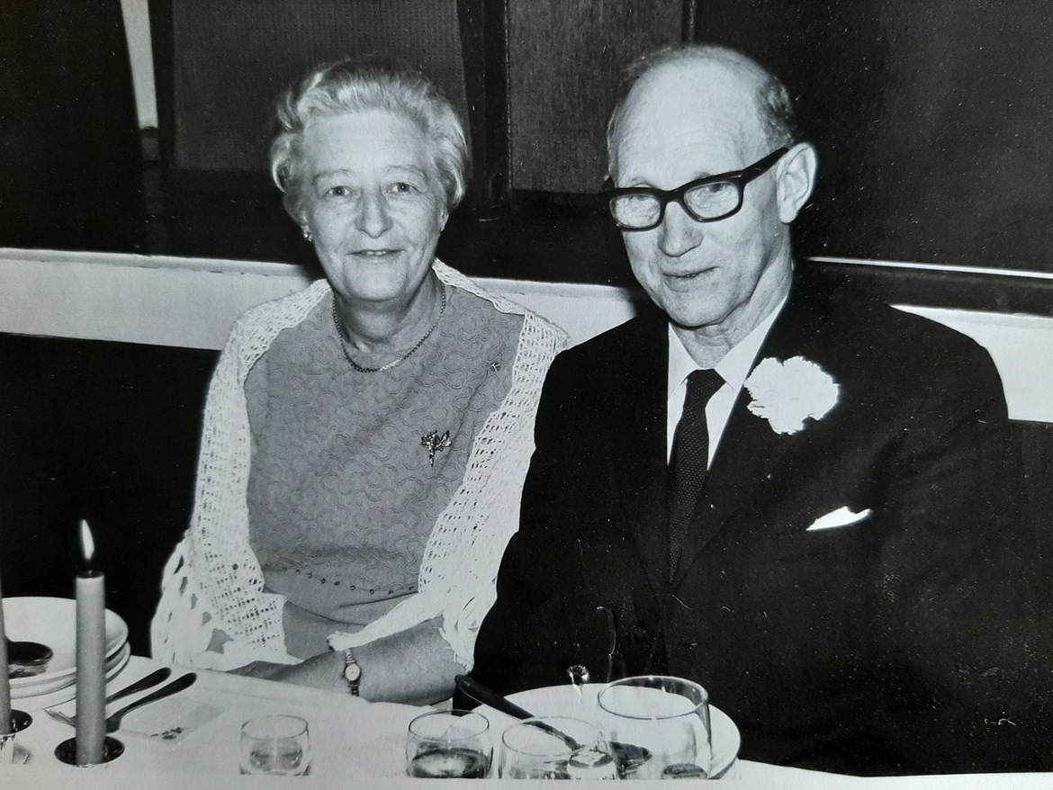 Magda og Søren Nielsen, værtspar i Sognegården 1968 - 1977. Foto: Privatfoto udlånt af familien
